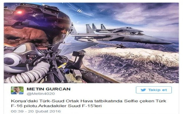 F-16 Pilotunun selfie'si olay oldu