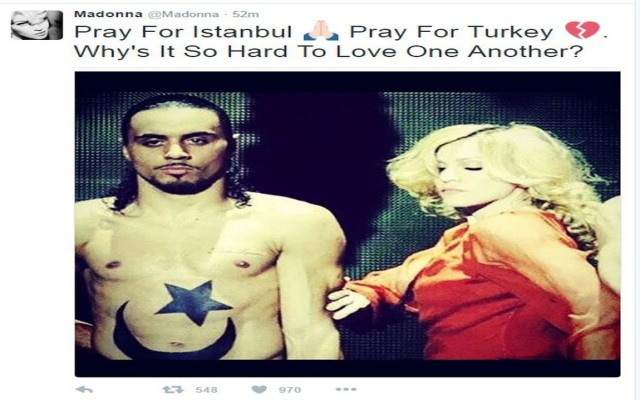 Madonna: İstanbul için dua edin