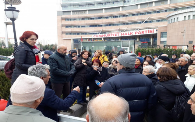 CHP Genel Merkezi önünde eylem..