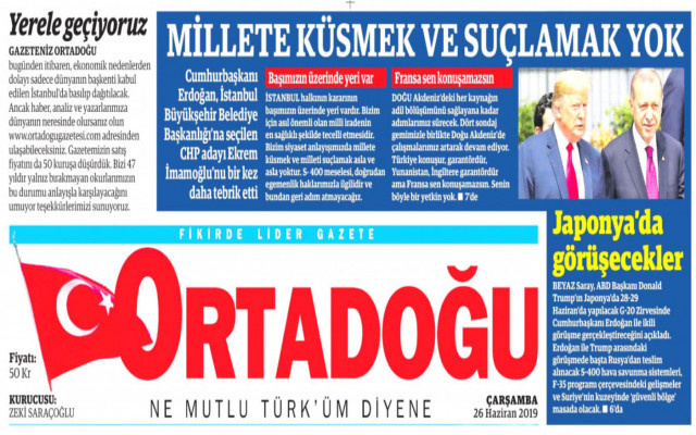 MHP'nin gazetesi de krize yenildi