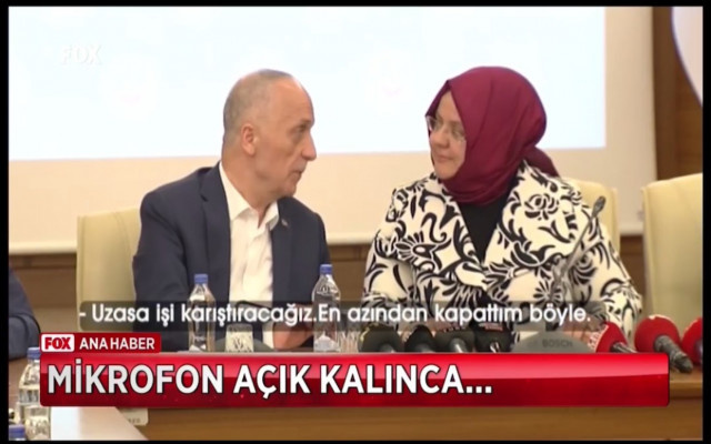 Türk-İş Başkanı Atalay Bakanla konuşurken mikrofon açık kaldı