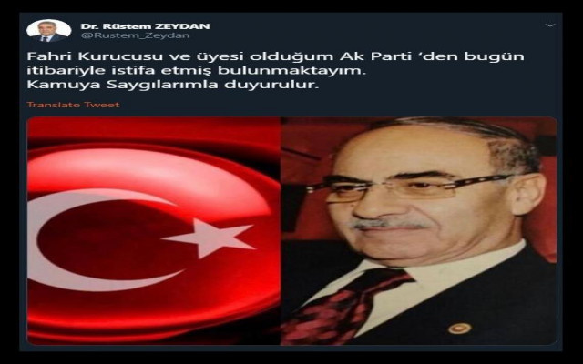 AKP'de kritik istifa...