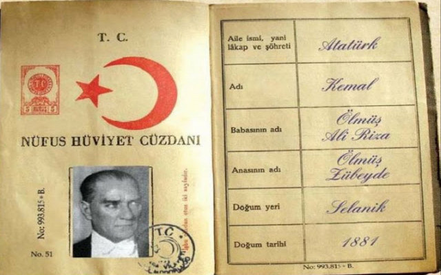Atatürk'ün nüfus cüzdanındaki ismi ne?