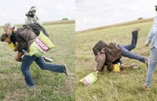 Çelme takılıp düşen mülteci teknik direktörmüş