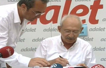 Yürüyüşte AİHM dilekçesini imzaladı