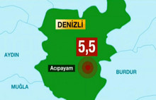 Denizli'de şiddetli deprem..