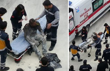 Hatay'da bir baba valilik önünde çocuklarım aç diyerek kendini yaktı