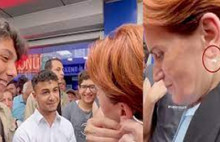 Akşener, kulağındaki küpeyi sohbet ettiği gence hediye etti