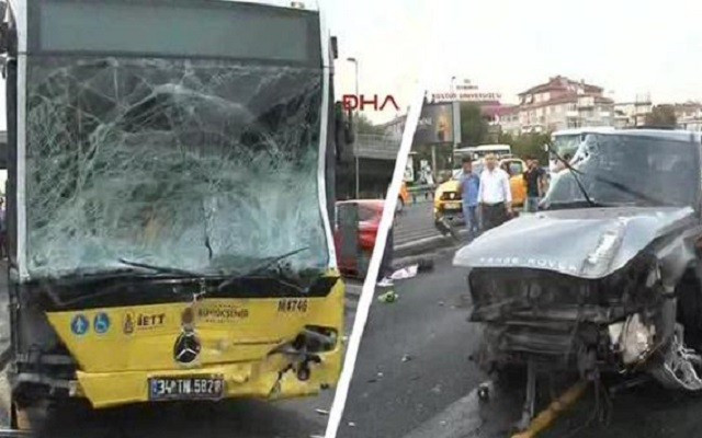 CİP metrobüsle kafa kafaya çarpıştı