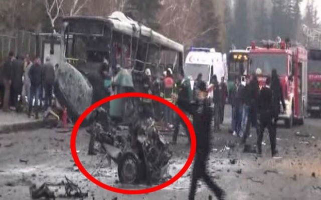 Bombalı araçtan geriye bu kaldı