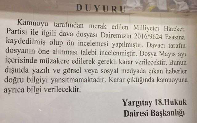 Yargıtay'dan sürpriz MHP kararı