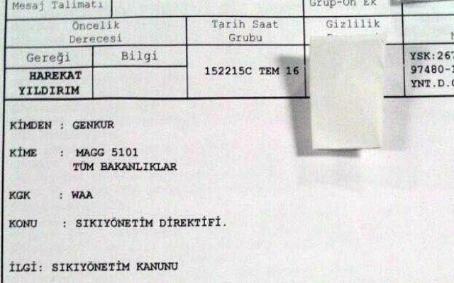 İşte darbenin belgesi
