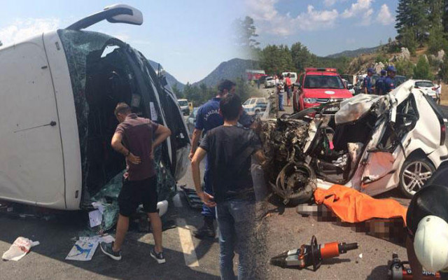 Antalya'da feci kaza