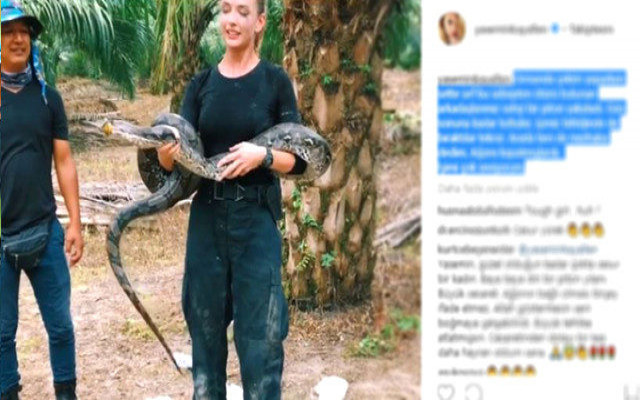Yasemin Allen'dan ormanda cesur poz