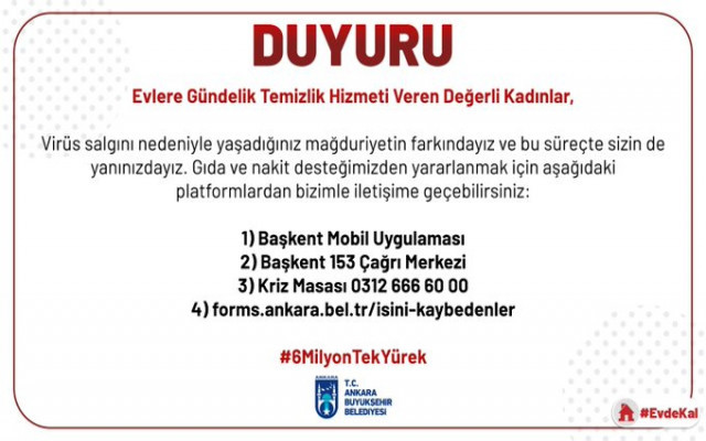 Gündelikçi kadınlara belediyeden destek