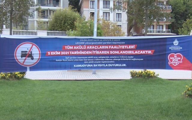 Adalar'da akülü araçlara yasak geldi