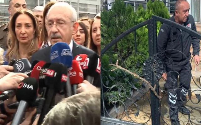 Kılıçdaroğlu giremesin diye Et ve Süt Kurumu'nun kapısı telle bağlandı
